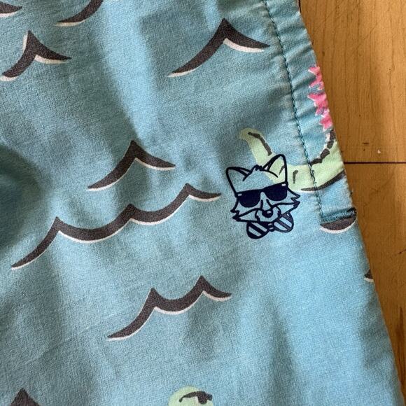 Party Pants Jet Skiing Dinosaur Dino Ripper Swim Trunks Board Shorts Blue Small - Picture 3 of 8